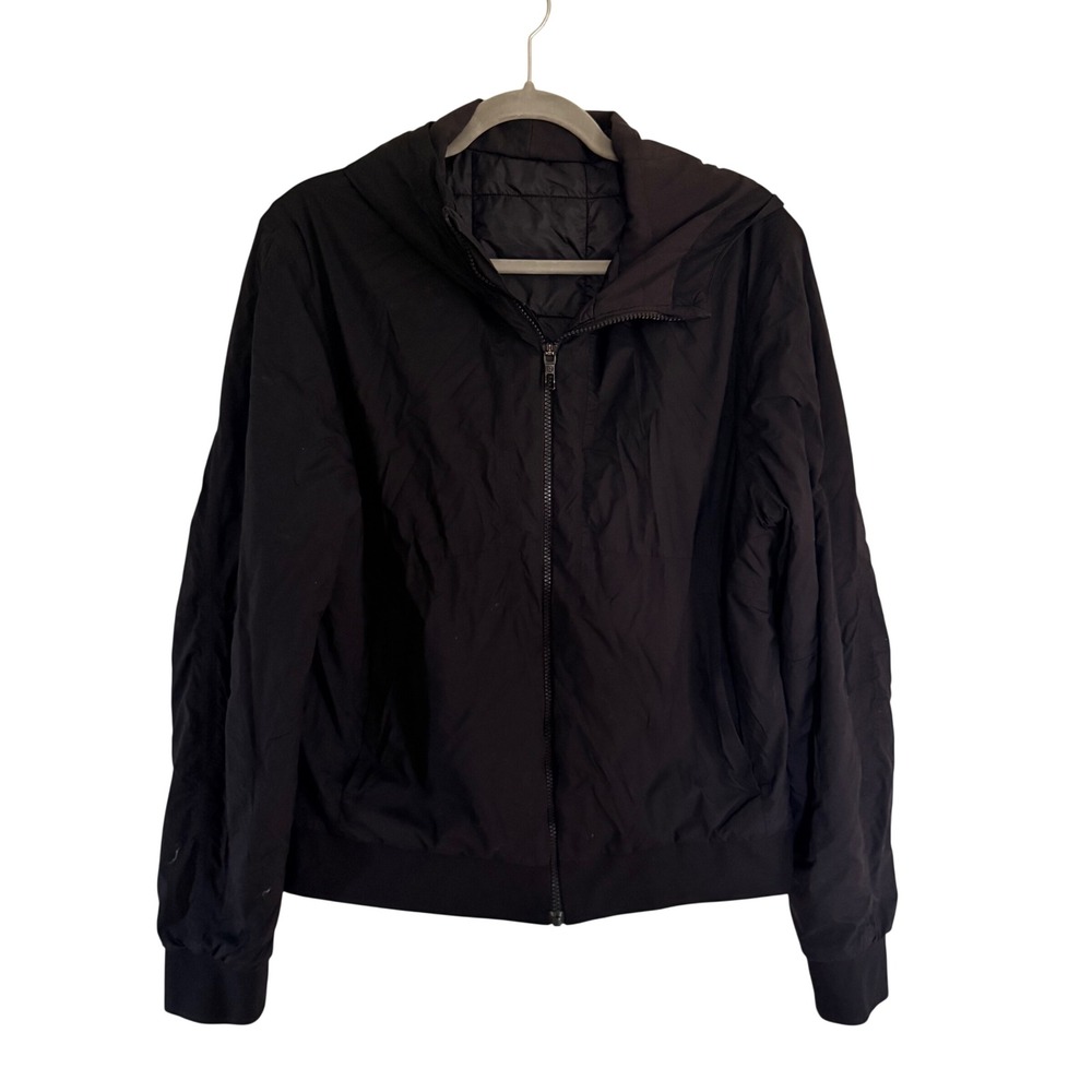 Lululemon Mens City Scope Jacket Black Hooded Full Zip Medium Mid Weight Fall